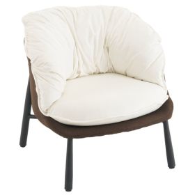 Velvet Accent Chair Barrel Chair with Metal Legs Modern Comfy Armchair Accent Reading Chair for Living Room, Bedroom, Study Room